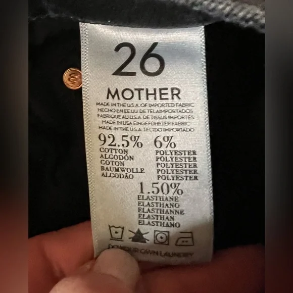 MOTHER Sz 26 High Waisted Vamp Slightly Sinful Black Orig$278 - Picture 9 of 12